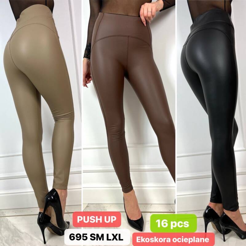 Leginsy skórzane damskie Roz S-XL,  Mix Kolor .Paczka 16 szt